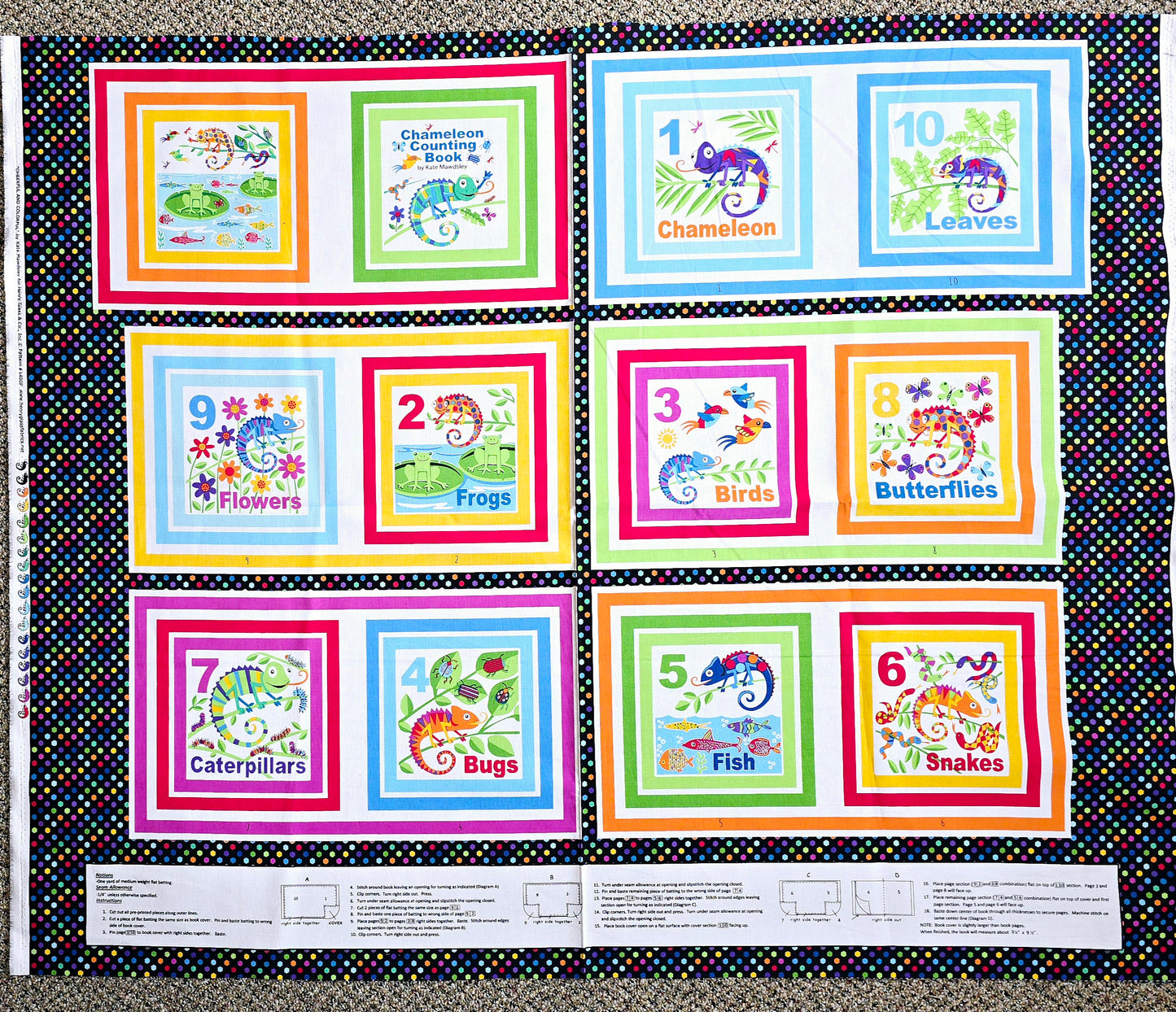 Henry Glass Cheerful and Colorful Counting Book 1400P Fabric by the Panel