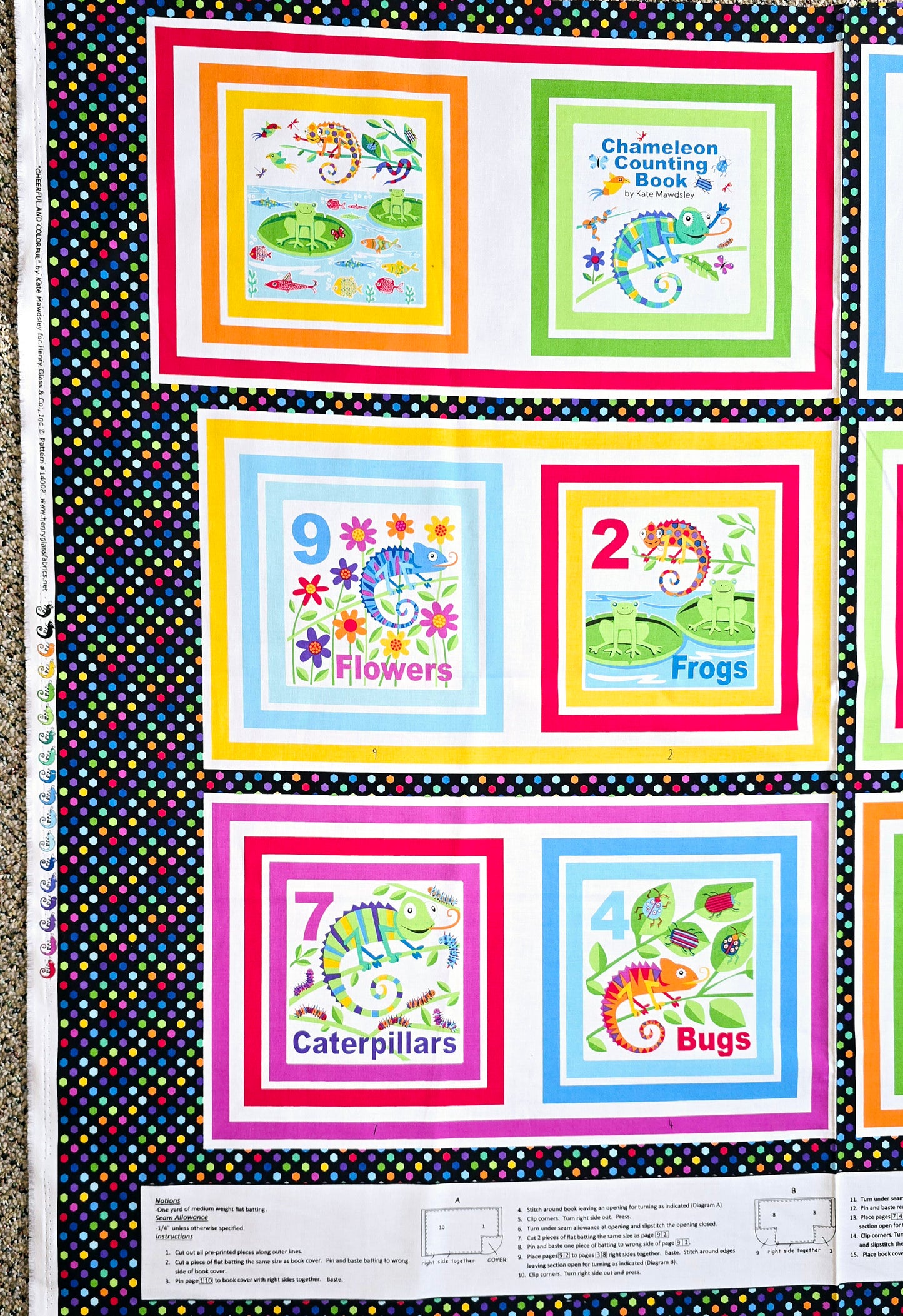 Henry Glass Cheerful and Colorful Counting Book 1400P Fabric by the Panel