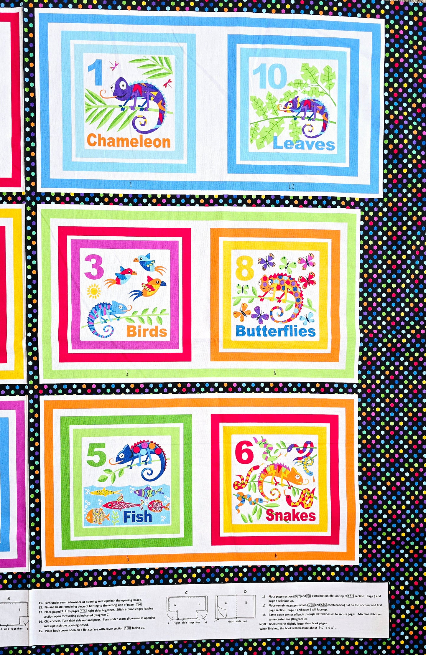 Henry Glass Cheerful and Colorful Counting Book 1400P Fabric by the Panel