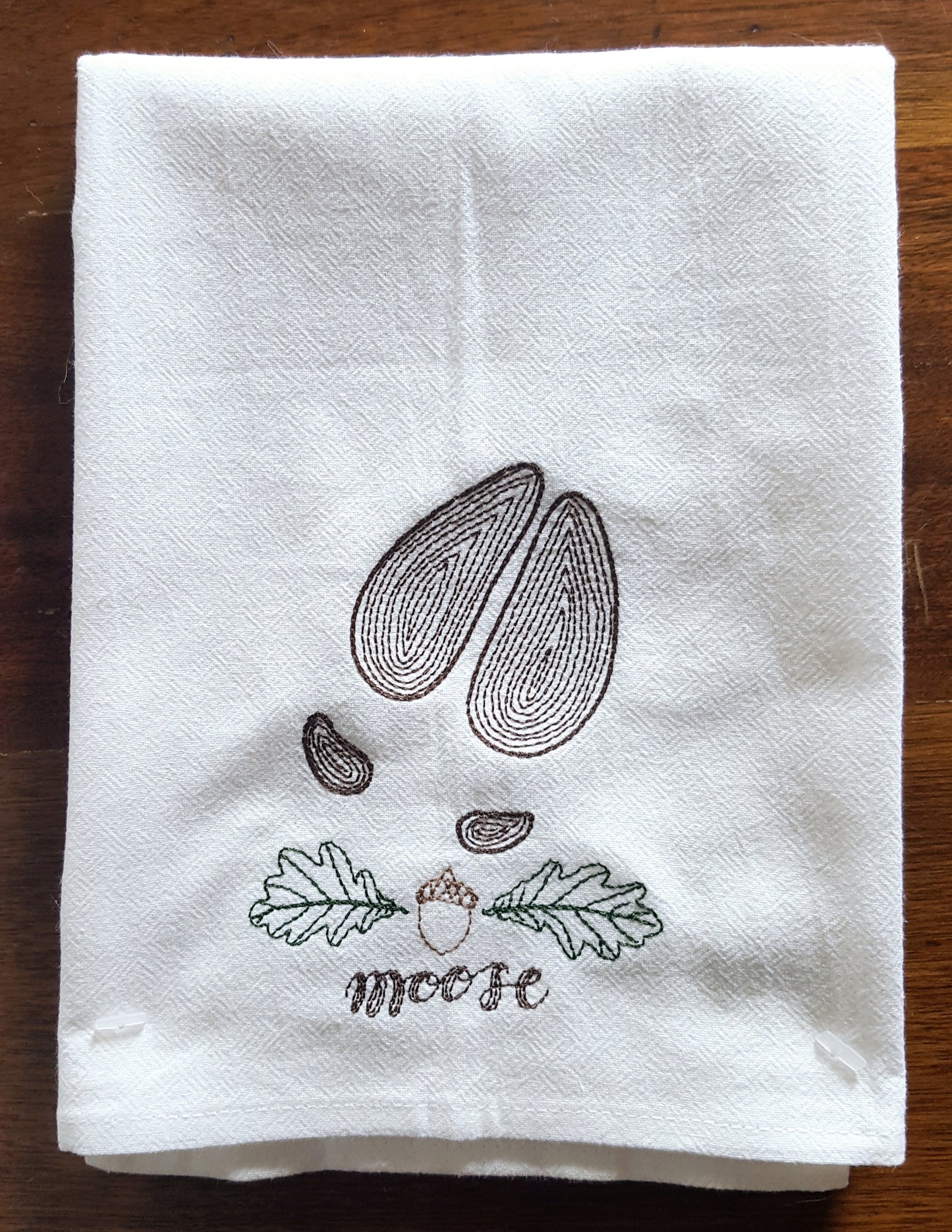 Animal Tracks Machine Embroidered Flour Sack Dish Towel