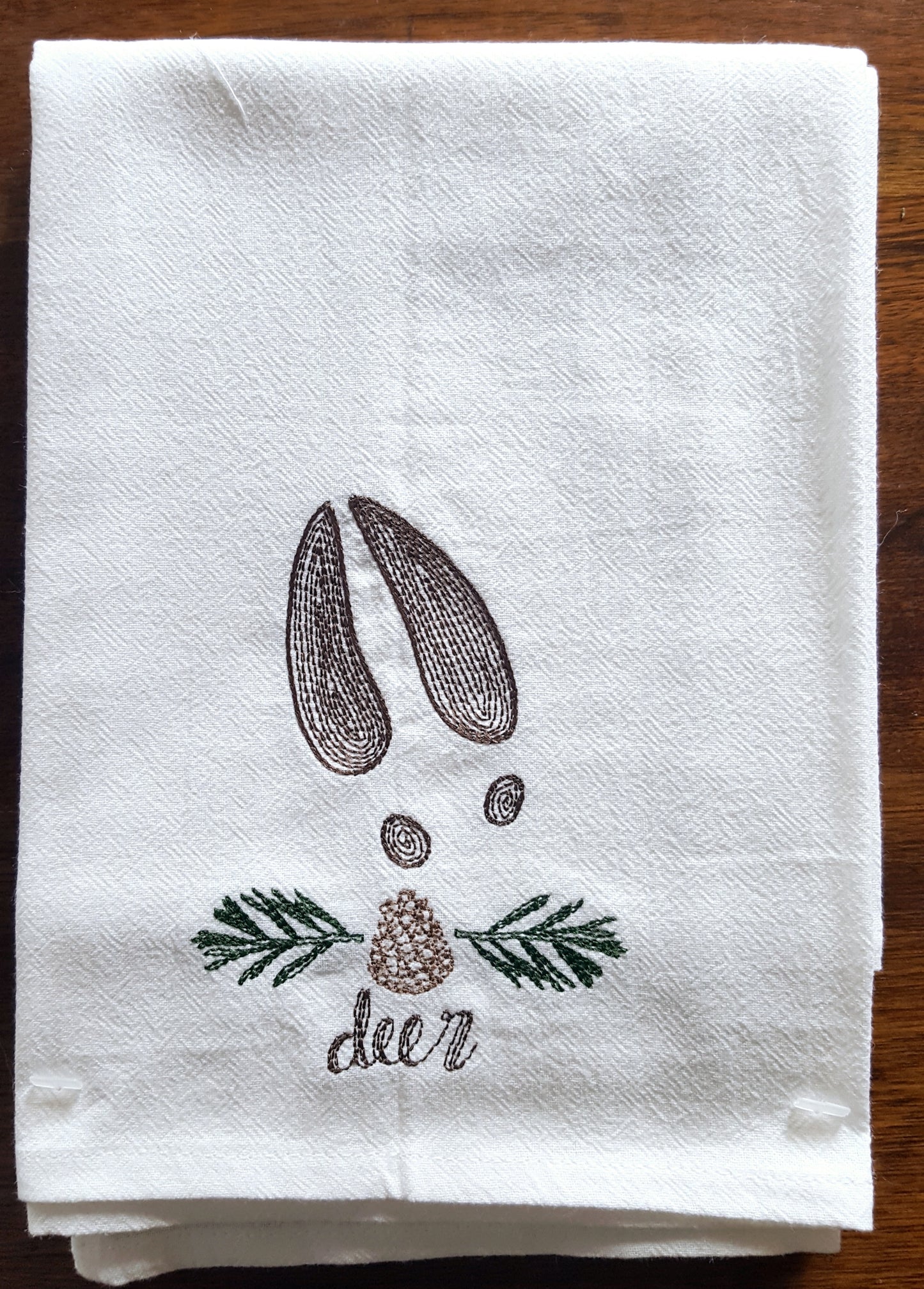Animal Tracks Machine Embroidered Flour Sack Dish Towel