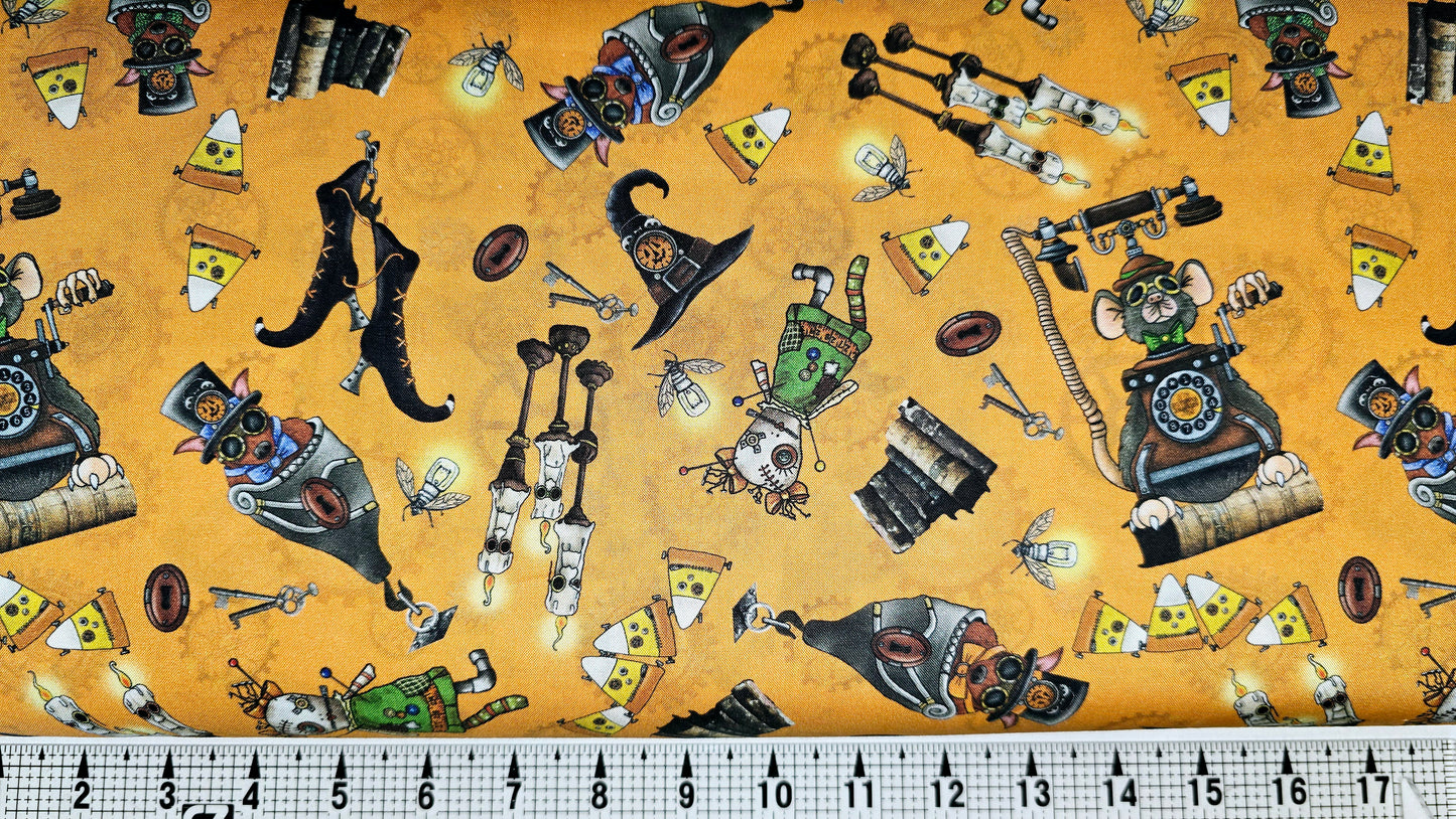 Quilting Treasures Steampunk Halloween 2 Toss 1649-29599-O Fabric by the Yard//Piece