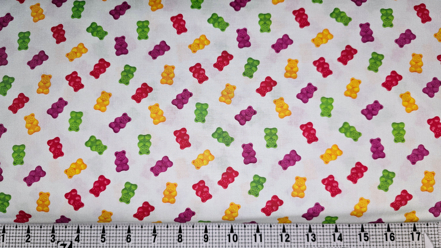 Blank Quilting Herban Sprawl Gummy Bears on White 1025 Fabric by the Yard//Piece