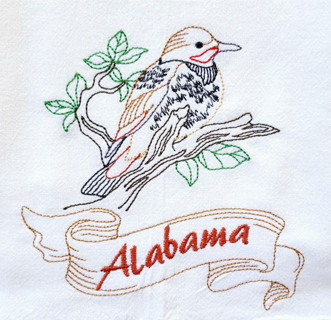 Alabama State Bird Yellowhammer OR State Flower Camellia Flour Sack Towels