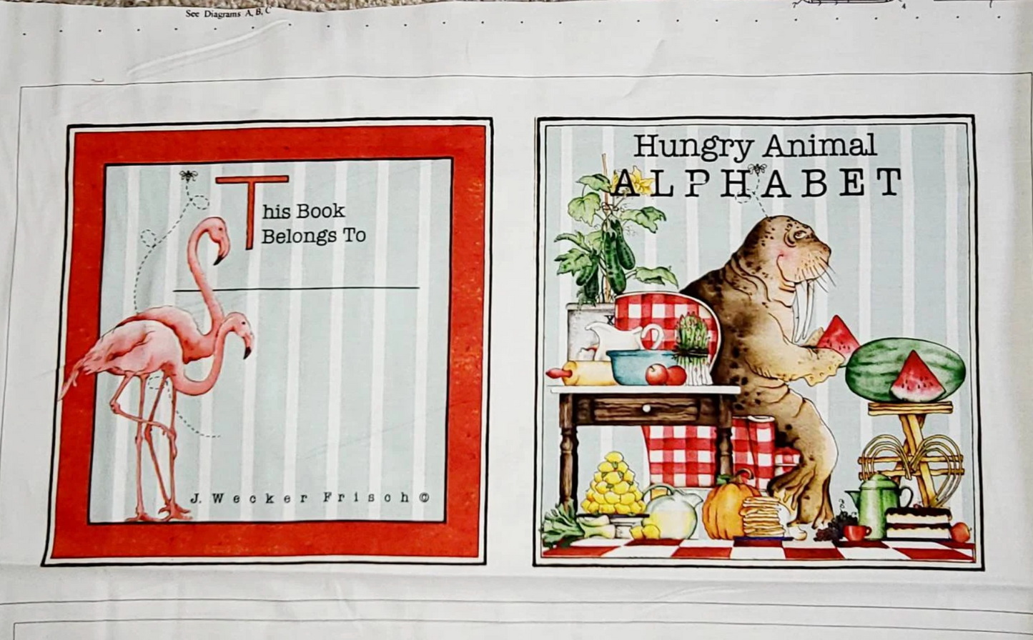 Riley Blake Hungry Animal Alphabet Book P10189R Fabric by the Panel