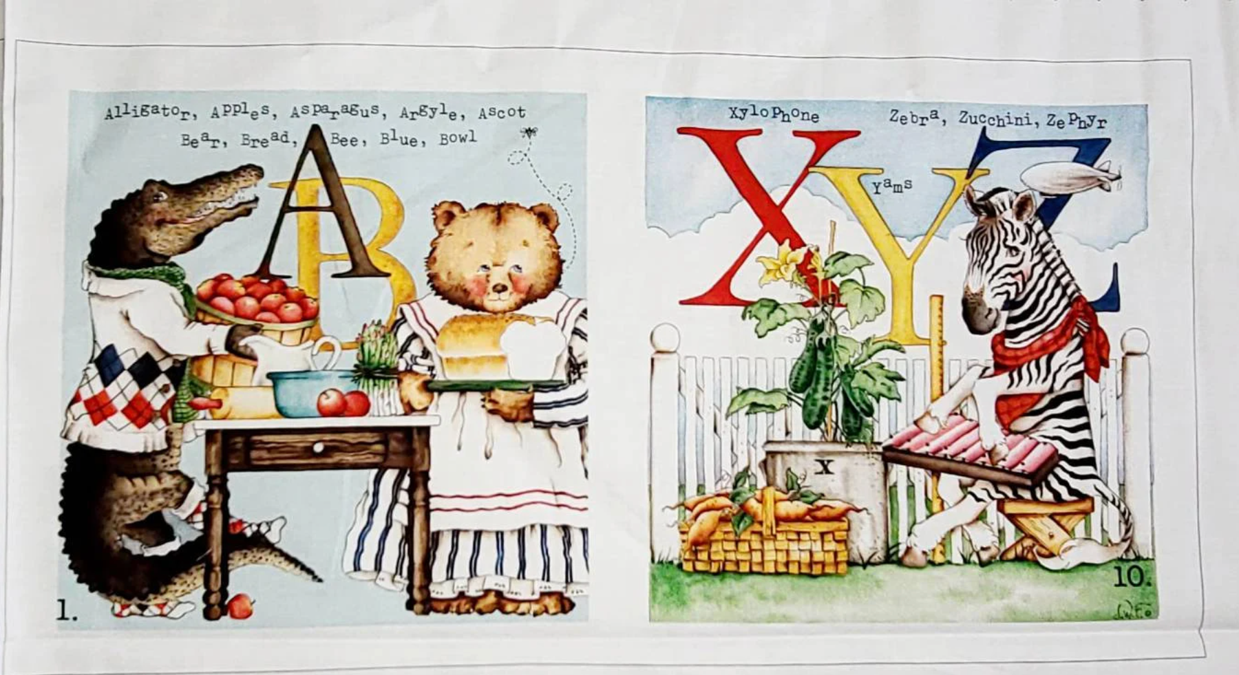Riley Blake Hungry Animal Alphabet Book P10189R Fabric by the Riley Blake Hungry Animal Alphabet Book P10189R Fabric by the