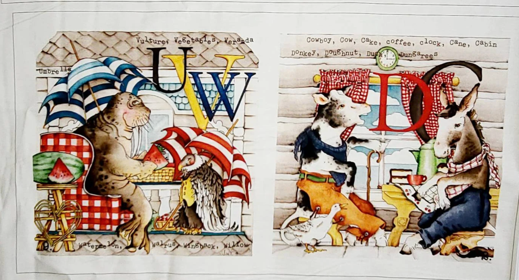Riley Blake Hungry Animal Alphabet Book P10189R Fabric by the Riley Blake Hungry Animal Alphabet Book P10189R Fabric by the