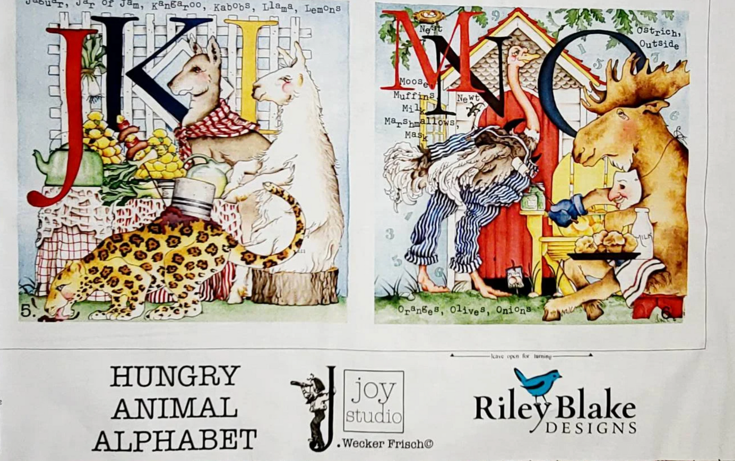 Riley Blake Hungry Animal Alphabet Book P10189R Fabric by the Panel