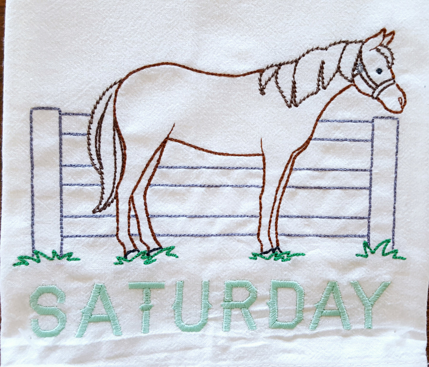 Farm Life Days of the Week Embroidered Flour Sack Towels