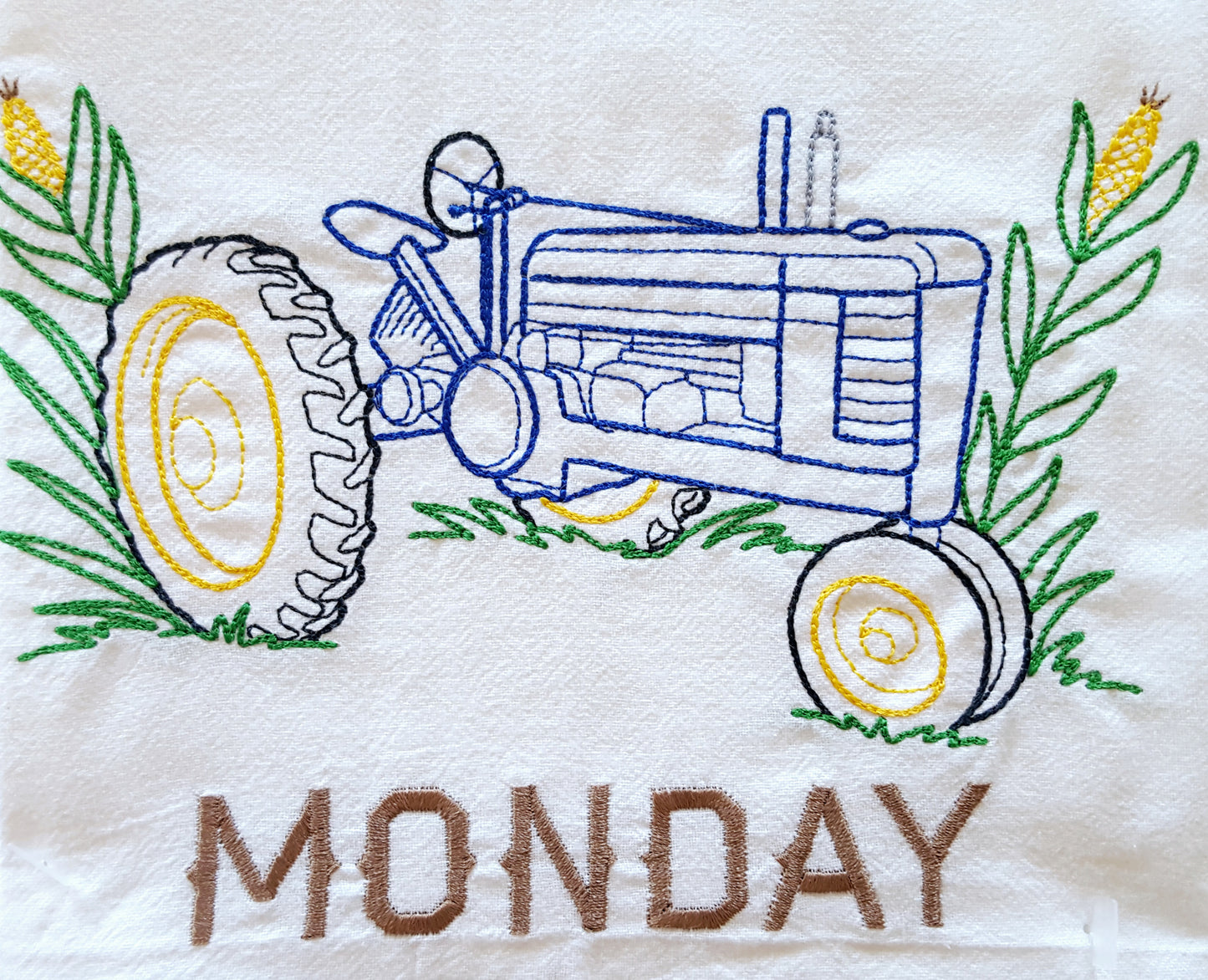 Farm Life Days of the Week Embroidered Flour Sack Towels